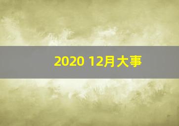 2020 12月大事